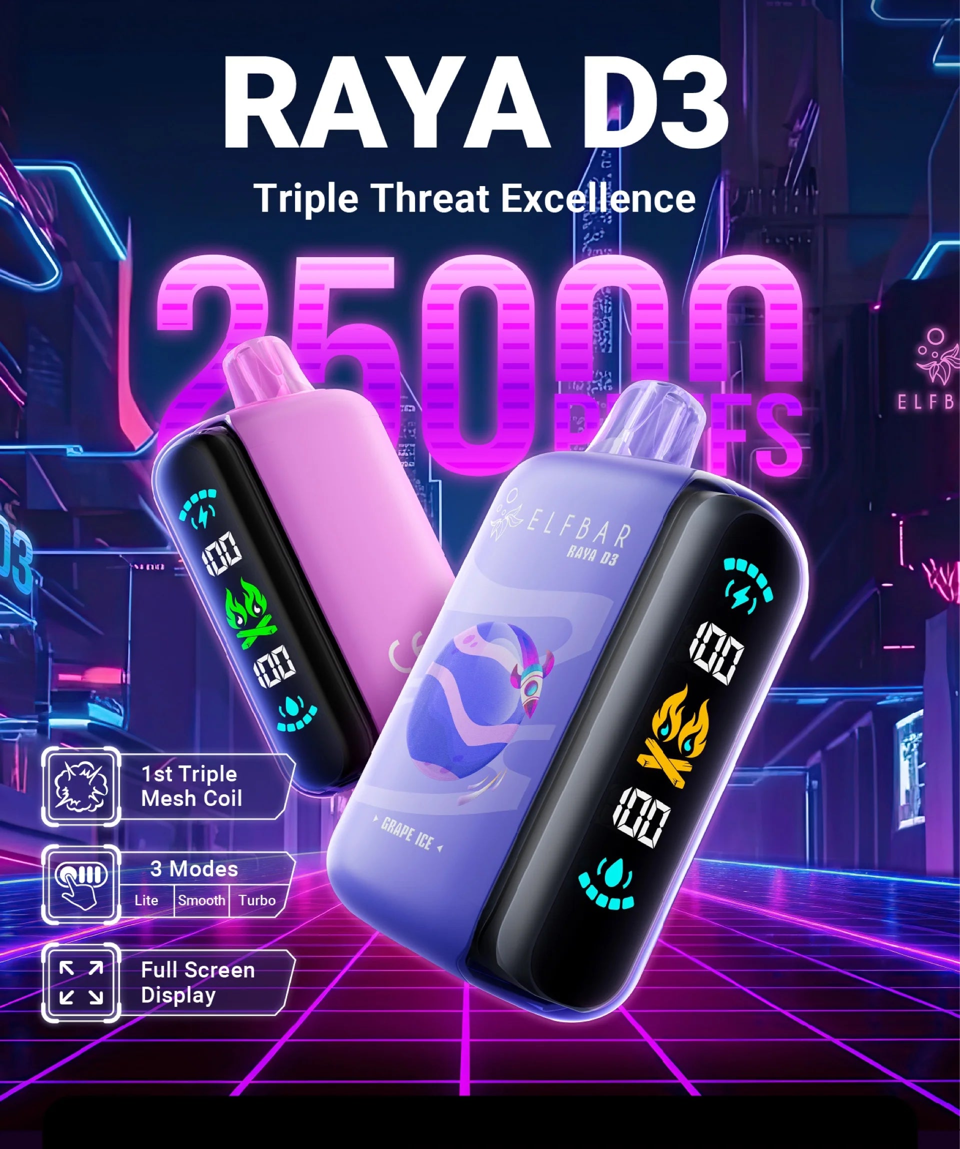 “Elf Bar Raya D3 Vape Rechargeable Type-C”