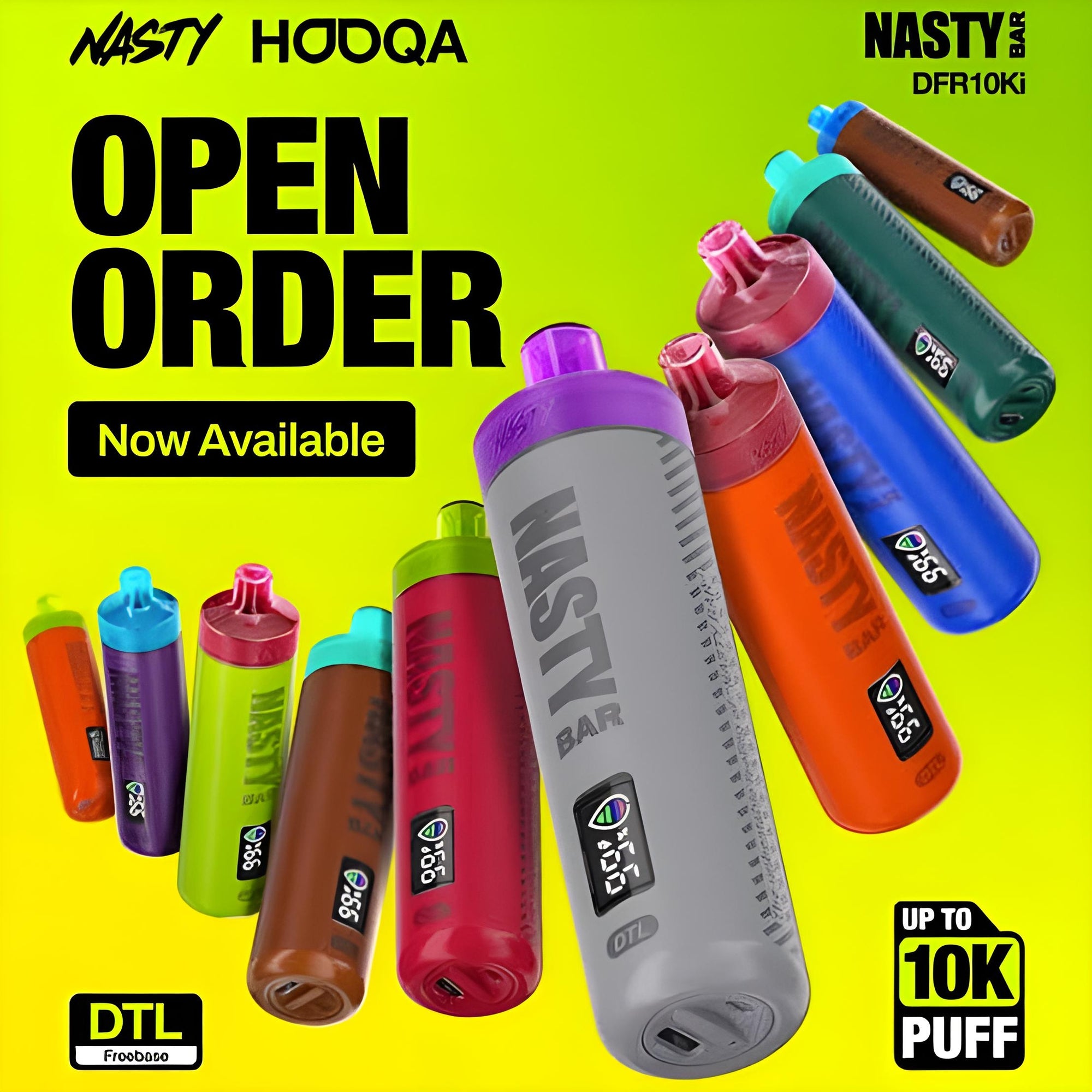 Nasty Bar Hooqa DFR10Ki DTL Disposable | Indian Vape