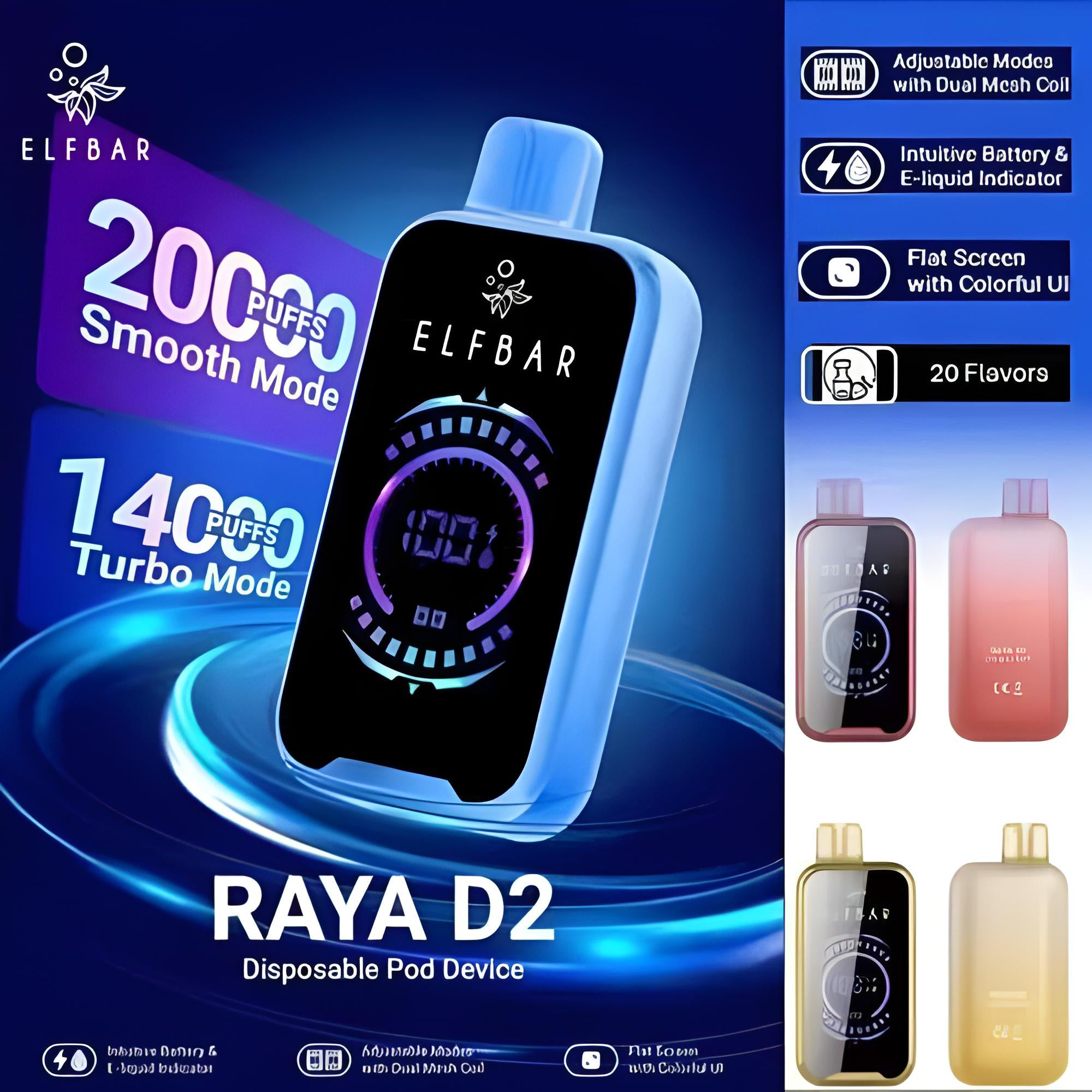 Elfbar D2 Disposable Vape – 20,000 Puffs Rechargeable & Smart | Indian Vape Hub