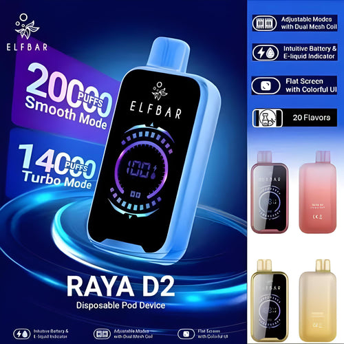 Elfbar D2 Disposable Vape – 20,000 Puffs | Rechargeable & Smart