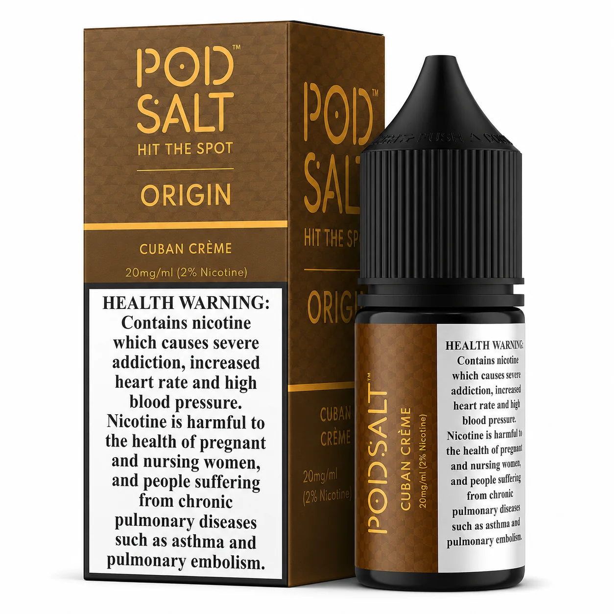 Pod Salt Origin Cuban Crème Nic Salt 20MG 30ML UK Made Tobacco Nicotine Salt by Indian Vape Hub
