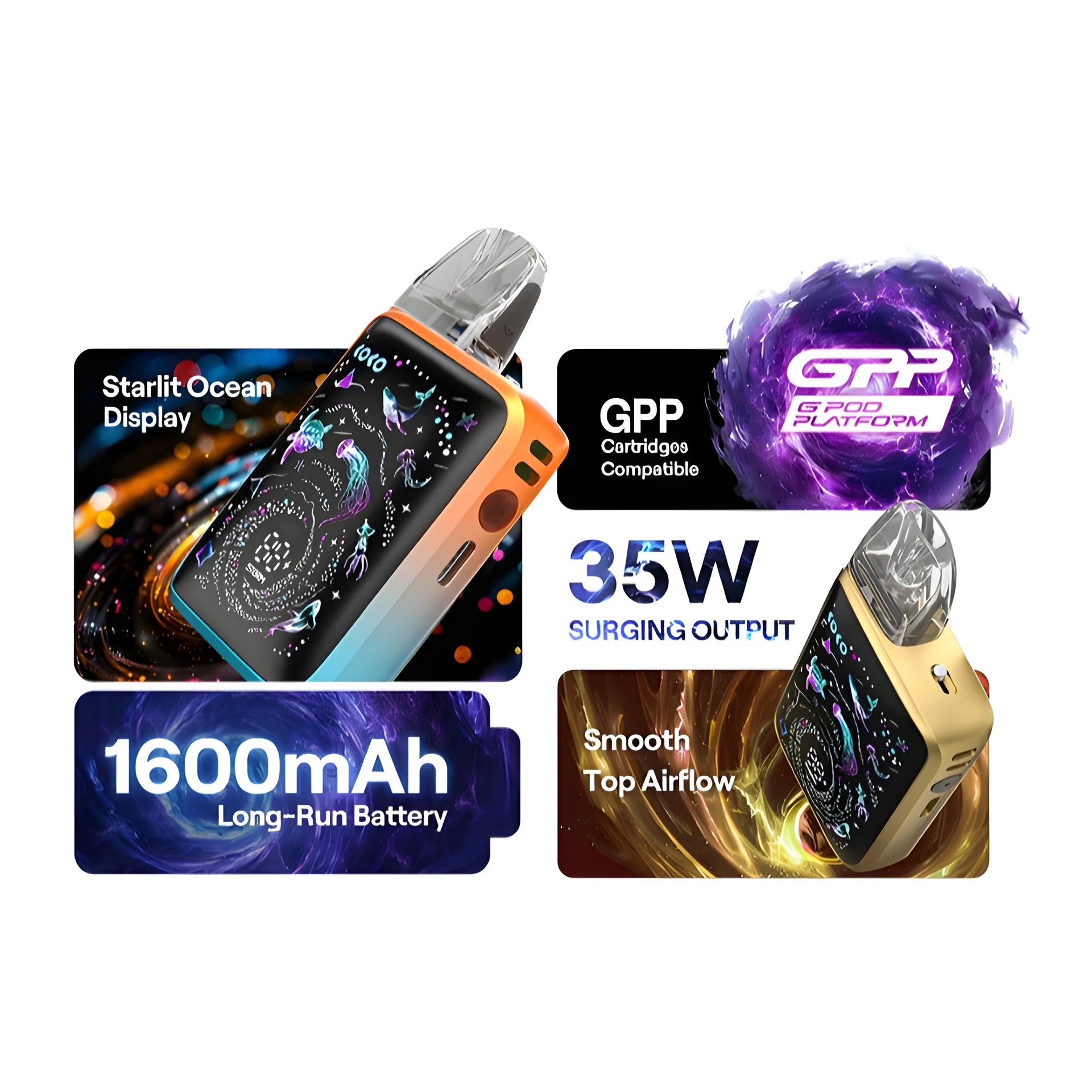 Uwell Caliburn G5 KOKO Pod Kit 35W 1600mAh Refillable Vape Device with Full-Screen Display by Indian Vape Hub