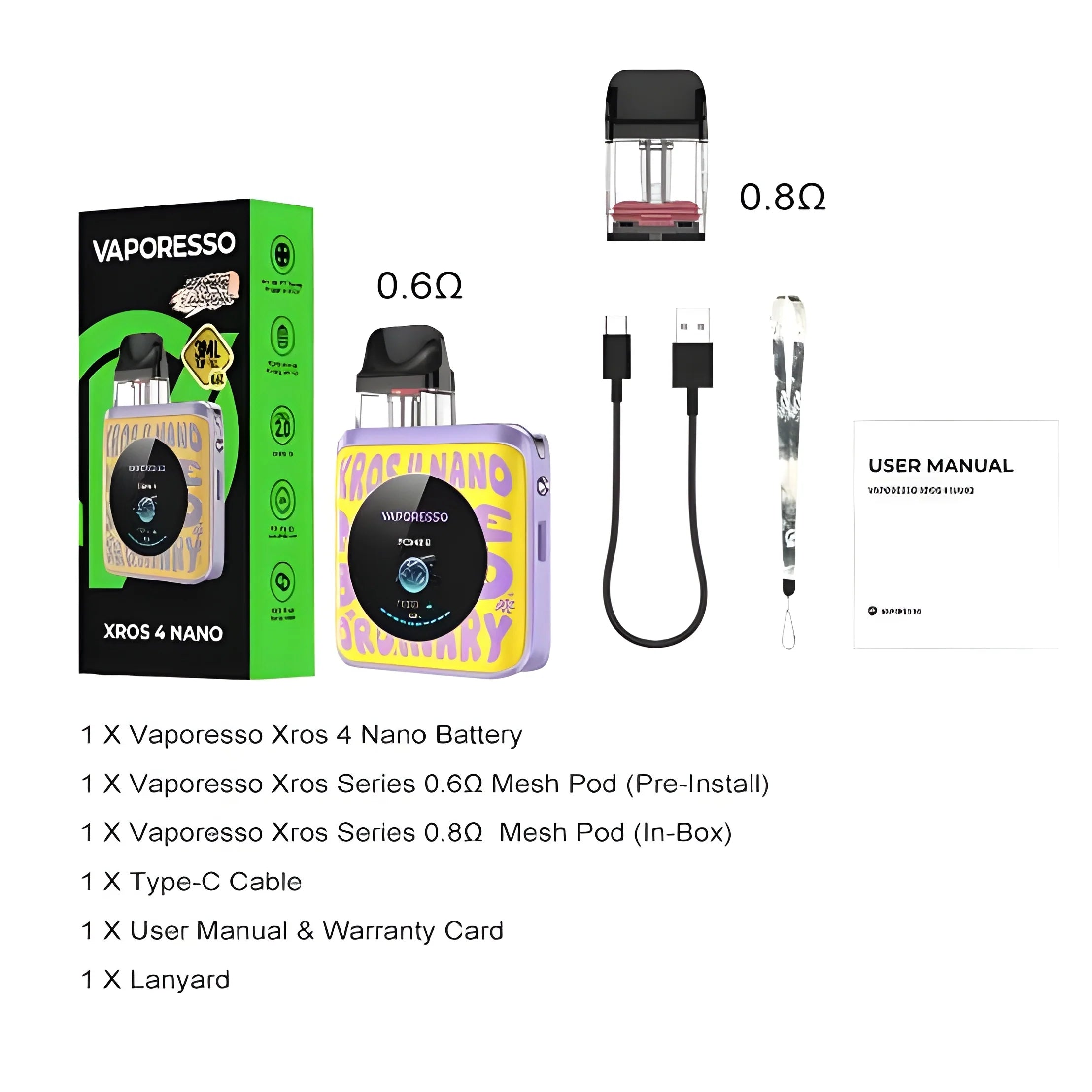 Vaporesso XROS 4 Nano Pod Kit 30W 1350mAh 3ML Refillable Vape Device with COREX 2.0 by Indian Vape Hub