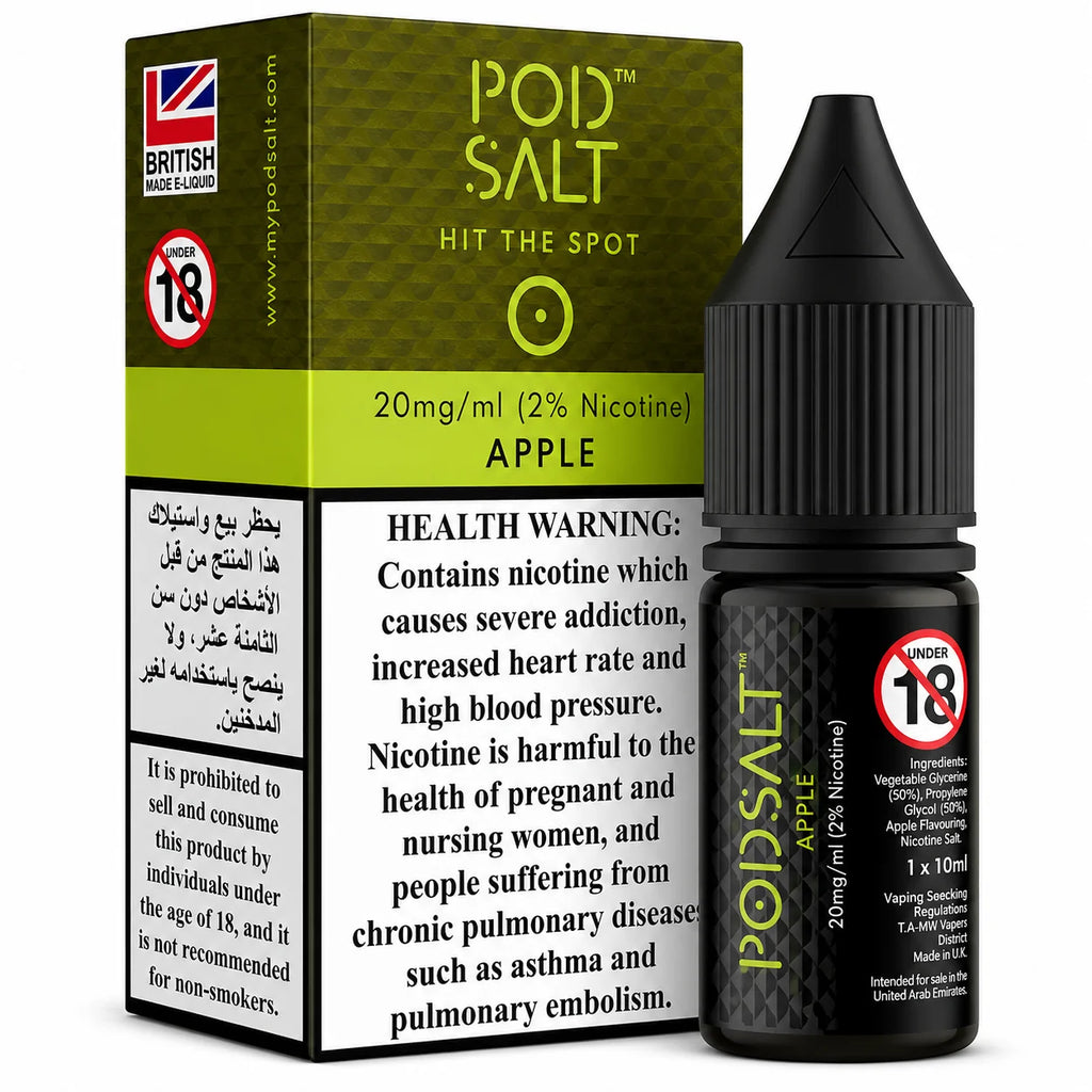 Pod Salt Apple Nic Salt 20MG 30ML UK Made Apple E-Liquid by Indian Vape Hub